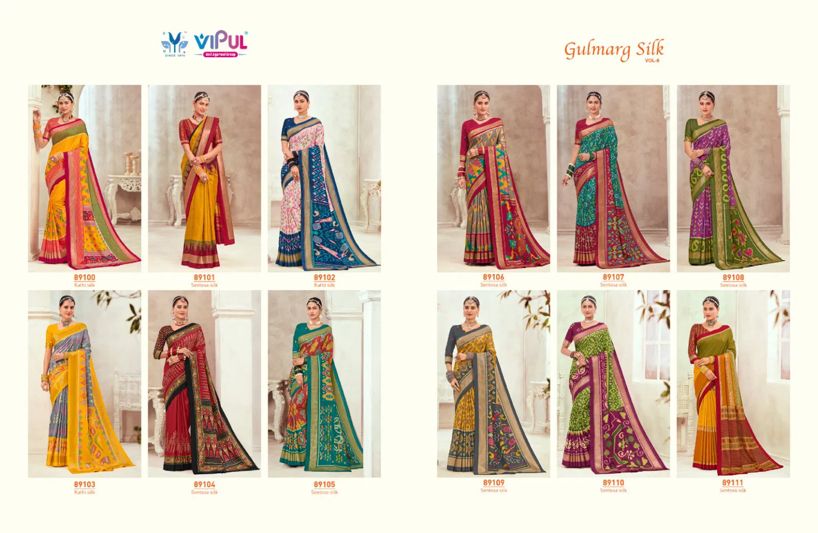 Gulmarg Silk Vol 6 By Vipul Soft Silk Saree Wholesale Market In Surat
